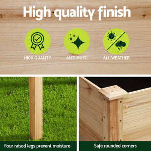 Green Fingers Raised Garden Bed | 2X Elevated | 120x60x80cm | Wooden Planter Boxes