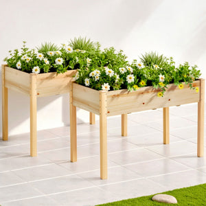 Green Fingers Raised Garden Bed | 2X Elevated | 120x60x80cm | Wooden Planter Boxes