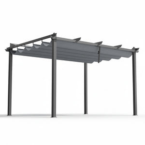 Pergola | 3x4m | Aluminium Frame | Adjustable Canopy | Grey