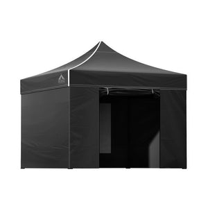 Gazebo Pop Up Marquee | 3x3m | Folding Tent | Wedding Gazebos | 500D | Black