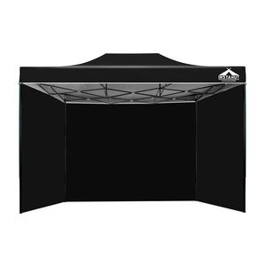 Gazebo Pop Up Marquee | 3x4.5 | Folding Tent | Wedding Gazebos | 500D | Black