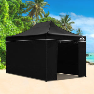 Gazebo Pop Up Marquee | 3x4.5 | Folding Tent | Wedding Gazebos | 500D | Black