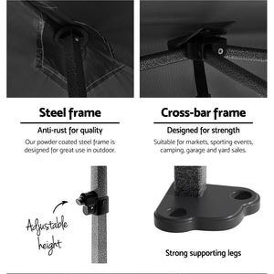 Gazebo | 3x6 | Pop Up Marquee | Folding Tent | Wedding Gazebos | Camping Outdoor Shade Canopy | Black