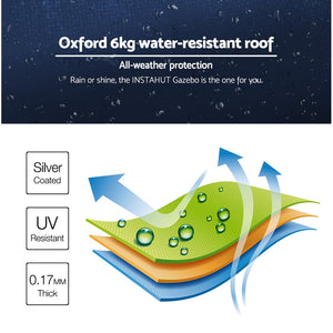 Gazebo Pop Up Marquee | 3x6 | Folding Tent Gazebos | Camping | 500D Oxford | Navy