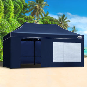 Gazebo Pop Up Marquee | 3x6 | Folding Tent Gazebos | Camping | 500D Oxford | Navy