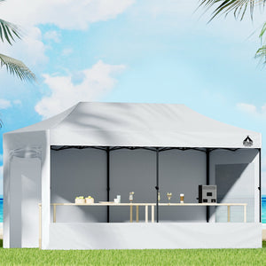 Gazebo Pop Up Marquee | 3x6 | Folding Tent Gazebos | 500D Oxford Fabric | White