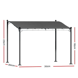 Gazebo Marquee | 3m | Outdoor Event Wedding Tent | Camping Party Shade | Iron Art Canopy | Grey