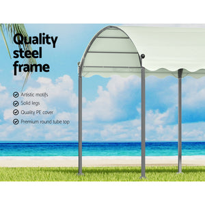 Gazebo Marquee | 4x3m | Outdoor Event Wedding Tent | Camping Party Shade | Iron Art Canopy | Beige