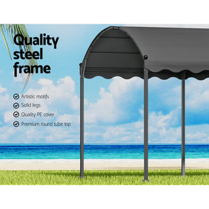 Gazebo Marquee | 4x3m | Outdoor Event Wedding Tent | Camping Party Shade | Iron Art Canopy | Grey