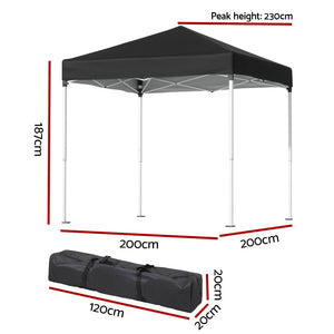 Instahut Gazebo | 2x2m | Outdoor Patio Garden Marquee Shade | Black