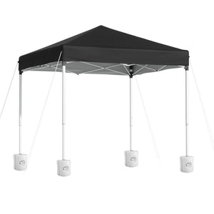 Instahut Gazebo 2x2m | Outdoor Patio Marquee Shade | Black with Base Pods