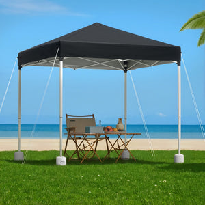 Instahut Gazebo 2x2m | Outdoor Patio Marquee Shade | Black with Base Pods