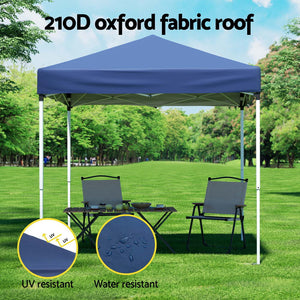 Instahut | Gazebo | 2x2m Outdoor Patio | Garden Marquee Shade | Base Pods | Blue