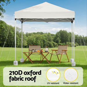 Instahut Gazebo 2x2m | Outdoor Patio Marquee Shade | White with Base Pods