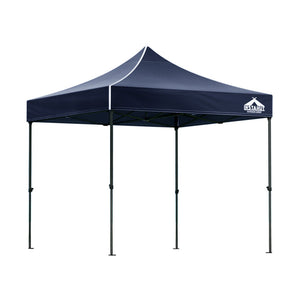 Gazebo Pop Up | 3x3m | w/Base Podx4 | Marquee Folding Outdoor Wedding Camping Tent | Shade Canopy | Navy