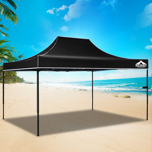 Gazebo Pop Up Marquee | 3x4.5 | Folding Tent | 500D | Wedding Camping | Black