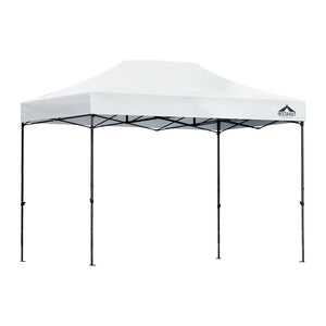 Gazebo Pop Up | 3x4.5m | w/Base Podx4 | Marquee Folding Outdoor Wedding Camping Tent | Shade Canopy | White