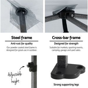 Gazebo Pop Up Marquee | 3x6m | Folding | 500D Wedding Tent Base Pod | White