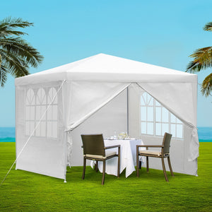 Gazebo | 3x3m | Marquee Wedding Party Tent | Outdoor Camping | Side Wall | Canopy Window Panel | White