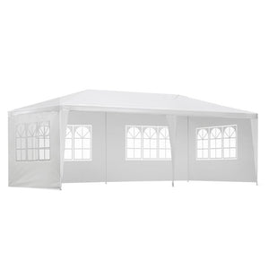 Gazebo | 3x6m | Marquee | Wedding Party Tent | Outdoor Camping | Side Wall Canopy | 4 Panel | White