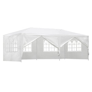 Gazebo | 3x6m | Marquee | Wedding Party Tent | Outdoor Camping | Side Wall Canopy | 6 Panel | White