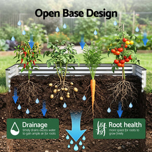 Raised Garden Bed with Greenhouse | 3-In-1 Galvanised Planter Box Kit