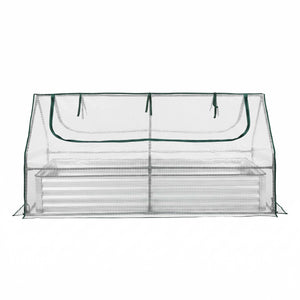 Green Fingers 3 in 1 Raised Garden Bed with Greenhouse Galvanised Planter Box Kit
