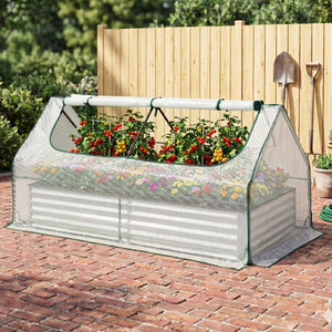 Raised Garden Bed with Greenhouse | 3-In-1 Galvanised Planter Kit