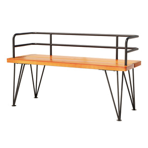 Outdoor Garden Bench Seat | 122cm | Wooden Steel | 3 Seater | Patio Furniture
