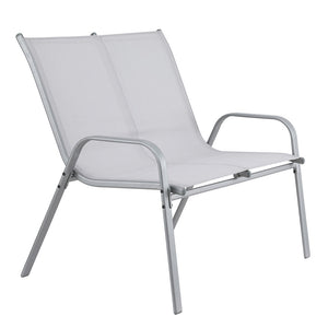 Garden Bench Seat | Steel Outdoor Patio Park Lounge | Grey Finish