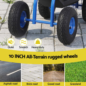 Garden Seat with Wheels | 360° Swivel Rolling Stool | 150kg Capacity