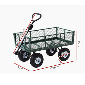 Mesh Garden Steel Cart | Green