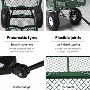 Mesh Garden Steel Cart | Green