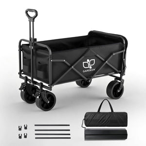 Gardeon Folding Camping Wagon Heavy Duty Utility Cart with Tailgate Table 150L
