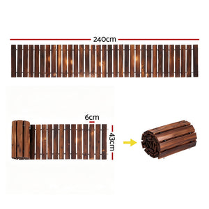 Wooden Garden Path | 8ft Roll-Out Walkway | Straight | Charcoal Brown
