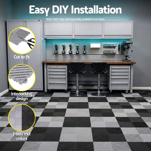 Giantz 20PCS Garage Floor Tiles Interlocking Drainage Non-Slip Tiles Heavy Duty for Workshop Grey
