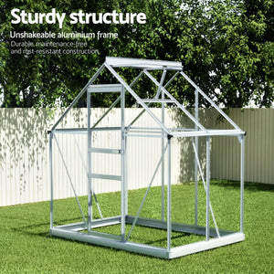 Green Fingers Greenhouse | Aluminium Polycarbonate | Premium Garden Storage Shed | 1.3Mx1.9Mx2.0M