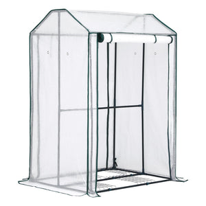 Green Fingers Mini Greenhouse | PE Cover | Green House | Roll-Up Zippered Door | 1.0x0.8x1.5m