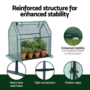 Mini Greenhouse 91x46x84cm | Steel Frame | PE Cover | Outdoor Garden Shelter