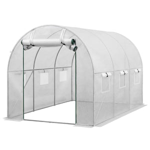 Walk-In Greenhouse 3x2x2m | Outdoor Garden | Steel Frame | White Cover