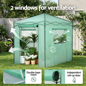 Walk-In Greenhouse 180x240x240cm | Steel Frame | PE Cover | Outdoor Shelter