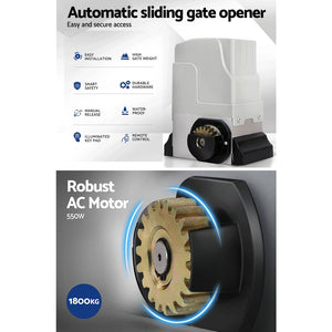 LockMaster Electric Sliding Gate Opener | 1800KG | Keypad | 6M Rail