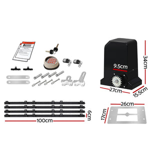 Lockmaster Automatic Sliding Gate Opener Kit | Keypad | 4M | 1000KG
