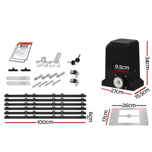 Lockmaster Automatic Sliding Gate Opener Kit | 6M | 1000KG