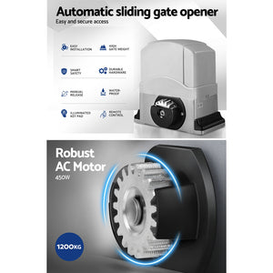 Lockmaster Automatic Sliding Gate Opener Kit | Keypad | 4M | 1200KG