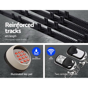 Lockmaster Automatic Sliding Gate Opener Kit | Keypad | 4M | 1800KG