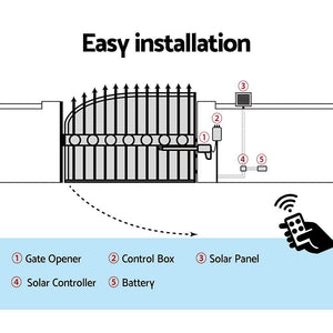 Lockmaster Single Swing Gate Opener | 600KG | 10W Solar Panel