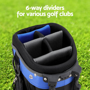 6 Way Dividers | Golf Bag Stand | Insulated Carry Bag | Zippered Rain Cover