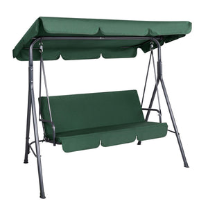 Outdoor Swing Chair | Garden Bench Furniture | Canopy | 3 Seater | Green