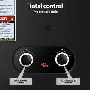 Devanti Portable Gas Water Heater | LPG-Powered System | Black